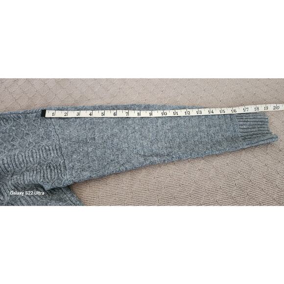 CJ Banks VTG Gray Chunky Knit Crewneck Long Sleeve Sweater Pattern Design W Smal - Picture 6 of 10